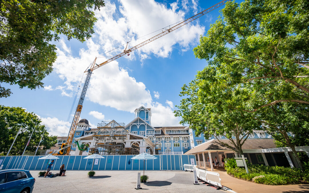 Big Crane Rebuilding Disney’s Beach Club Resort Entrance