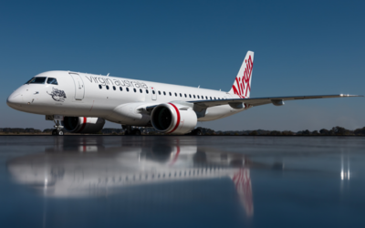 Virgin Australia’s first E190-E2 jet arrives in Perth